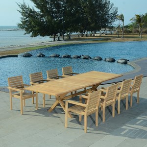 Salon de jardin teck marsala 8 places