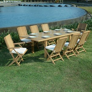 Salon de jardin teck pondichery 8 places