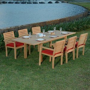 Salon de jardin teck caserte 6 places