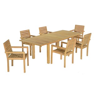 Salon de jardin teck caserte 6 places