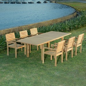 Salon de jardin teck caserte 6 places