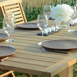 Salon de jardin teck almeria 8 places