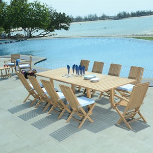 Salon de jardin teck cancun 10 places