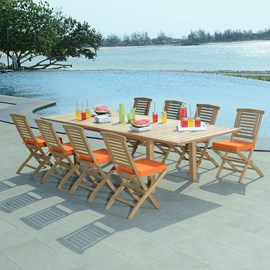 Salon de jardin teck irun 8 places