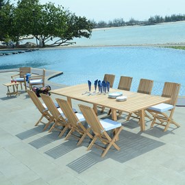 Salon de jardin teck minestrone 8 places