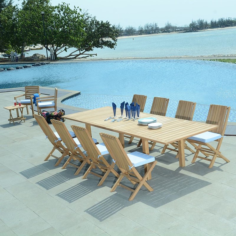 Salon de jardin teck minestrone 8 places