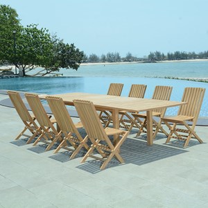 Salon de jardin teck minestrone 8 places