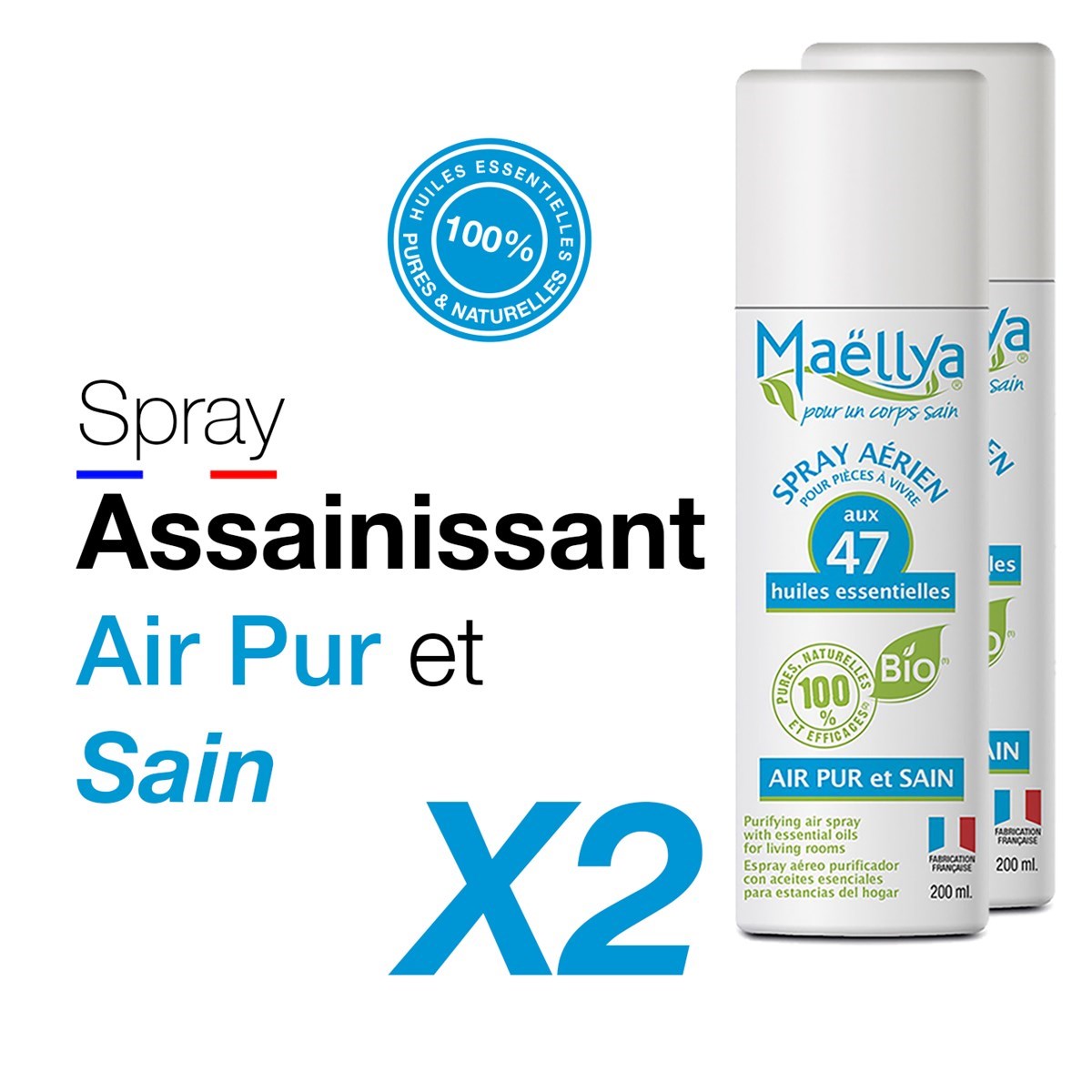 Spray assainissant huiles essentielle x2