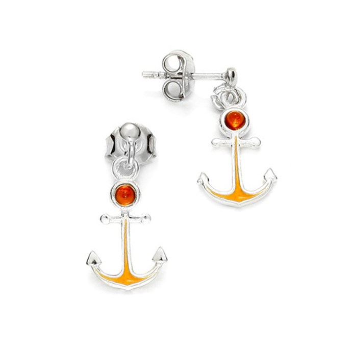 Boucle d’oreille acier motif ancre marine par paquet de 3 paires