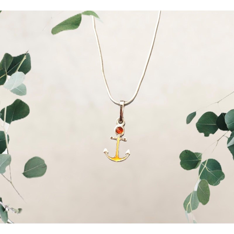 Cocoonme - Collier ancre marine jaune