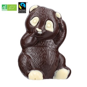 Moulage de pâques panda noir 72% bio