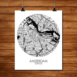 Amsterdam carte ville city map rond