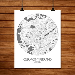 Clermont carte ville city map rond