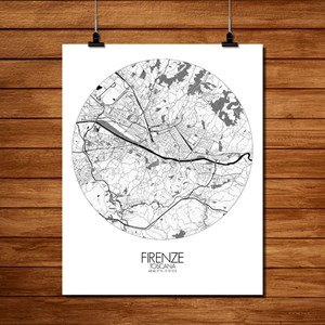Florence carte ville city map rond
