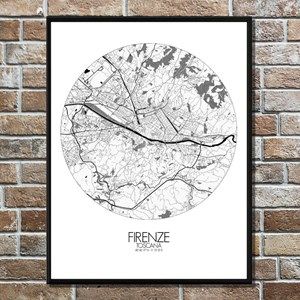 Florence carte ville city map rond