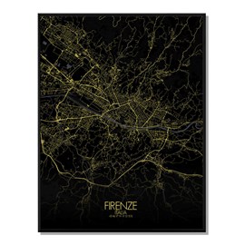 Florence carte ville city map nuit