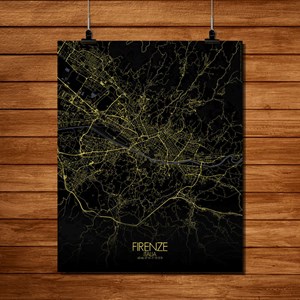 Florence carte ville city map nuit