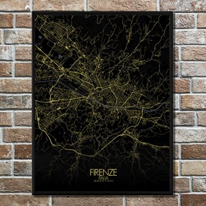 Florence carte ville city map nuit