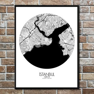 Istanbul carte ville city map rond