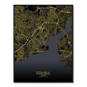 Istanbul carte ville city map nuit