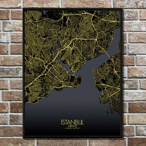 Istanbul carte ville city map nuit