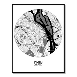 Kiev carte ville city map rond