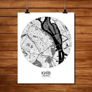 Kiev carte ville city map rond