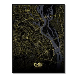 Kiev carte ville city map nuit