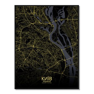 Kiev carte ville city map nuit