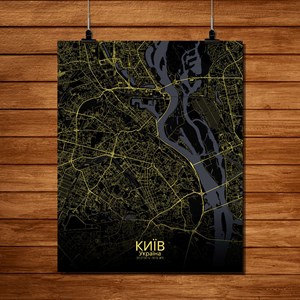 Kiev carte ville city map nuit