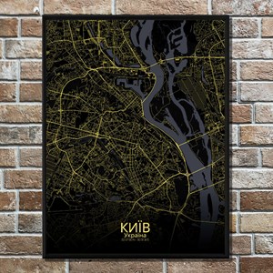 Kiev carte ville city map nuit