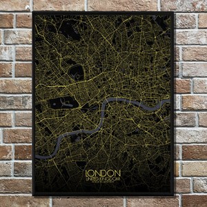 Londres carte ville city map nuit