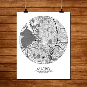 Madrid carte ville city map rond