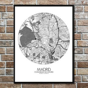 Madrid carte ville city map rond