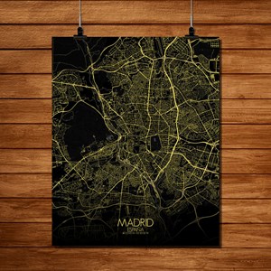 Madrid carte ville city map nuit
