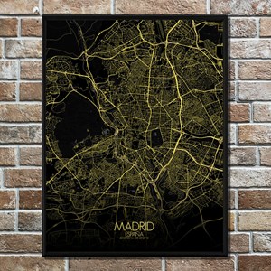 Madrid carte ville city map nuit