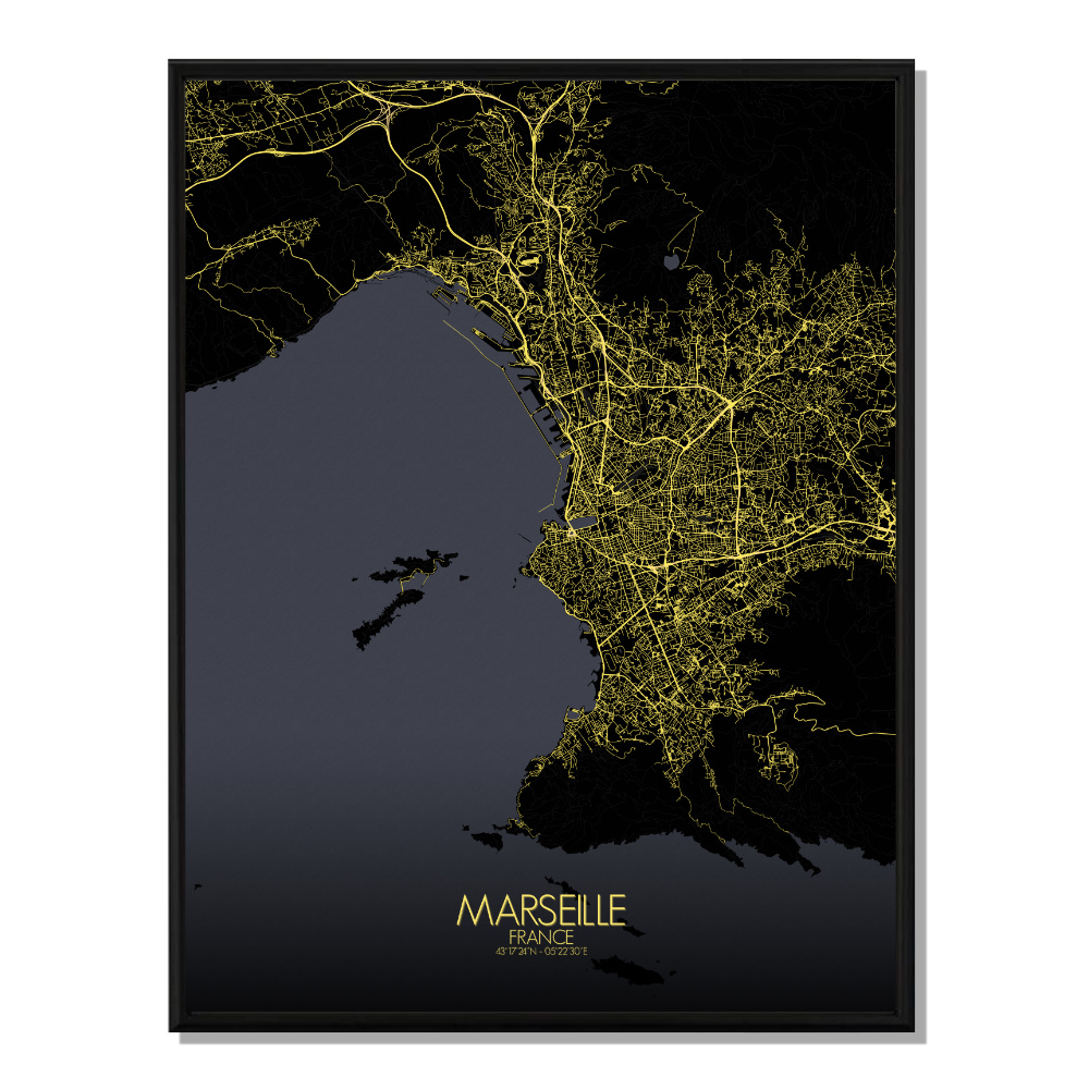 Magnet Aimant Frigo Ø38mm Carte Map Ville Town Marseille 