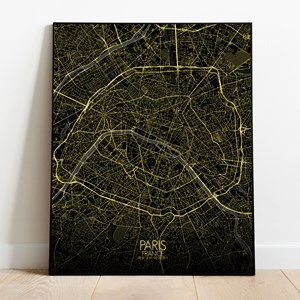 Paris carte ville city map nuit