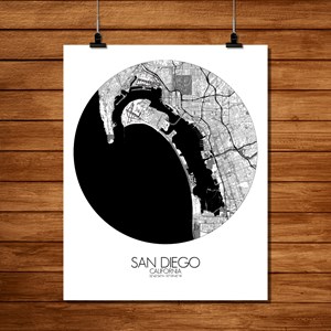 San diego carte ville city map rond
