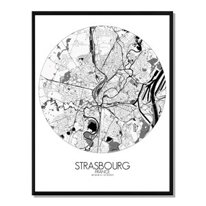 Strasbourg carte ville city map rond