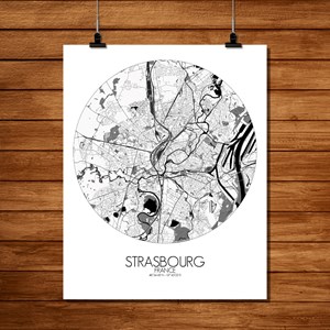 Strasbourg carte ville city map rond