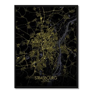 Strasbourg carte ville city map nuit