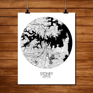 Sydney carte ville city map rond