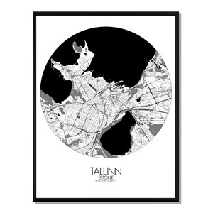 Tallinn  carte ville city map rond