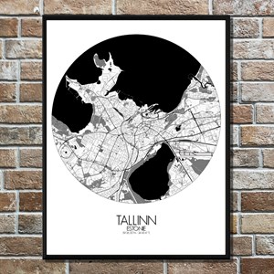 Tallinn  carte ville city map rond