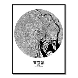 Tokyo carte ville city map rond