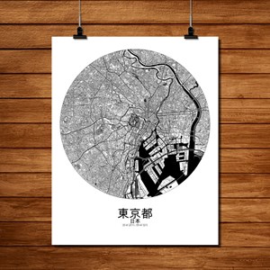Tokyo carte ville city map rond