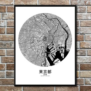 Tokyo carte ville city map rond