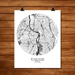 Toulouse carte ville city map rond