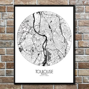 Toulouse carte ville city map rond